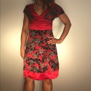 Silk Bebe black and red dress